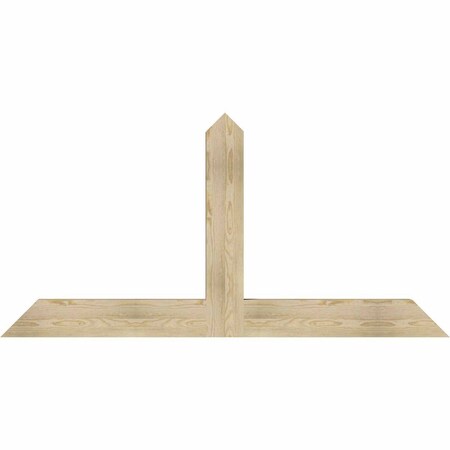 Ekena Millwork Portland Rough Sawn Timber Gable Bracket, Douglas Fir, 72"W x 36"H x 4"D x 6"F, 12/12 Pitch GBW072X36X0406POR00RDF